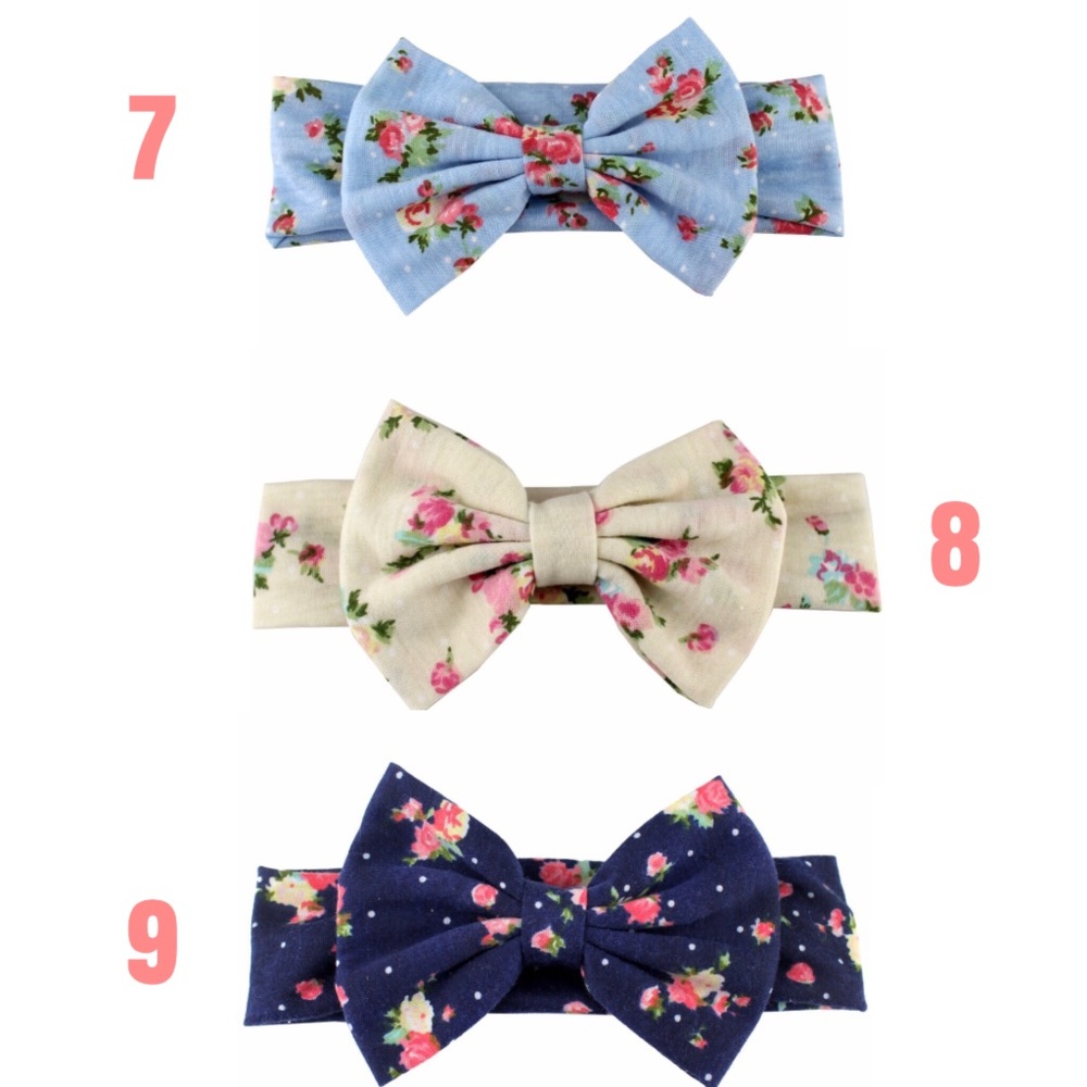 Spring floral head wrap band, Boutique🎀Floppy bow🎀 - Picture 3 of 7